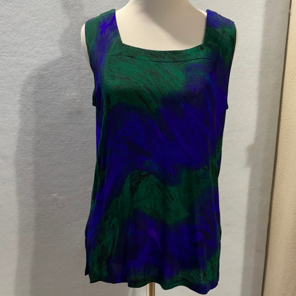 A Touch Of Class Peacock Stretch Sleeveless Blouse